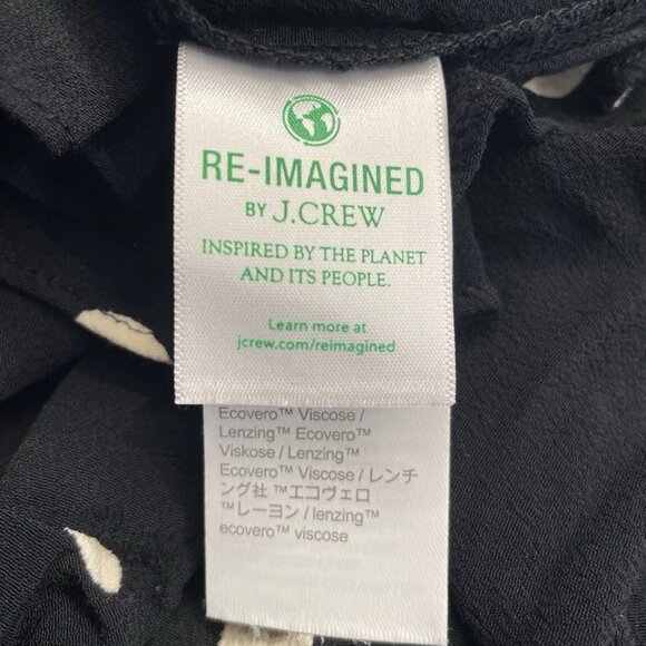 J.CREW Women's Drapey Tiered Dress Black Polka Dot - Picture 9 of 9